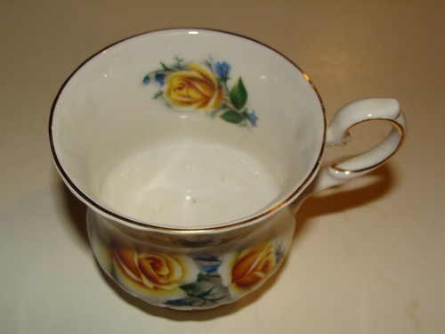 Yellow rose cup - cup, saucer
