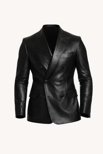 Blazer homme cuir noir - en,