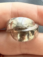 Ancienne Bague En Argent Massif 925 Jonc Alliance Anneaux Créateur AGATHA tank