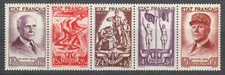 France 1943 MNH Mi 589-593 Sc