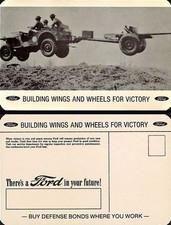 W2-USWB05: CP Patriotique USA "Essai JEEP Willys - BONS D'ARMEMENT FORD 1942"