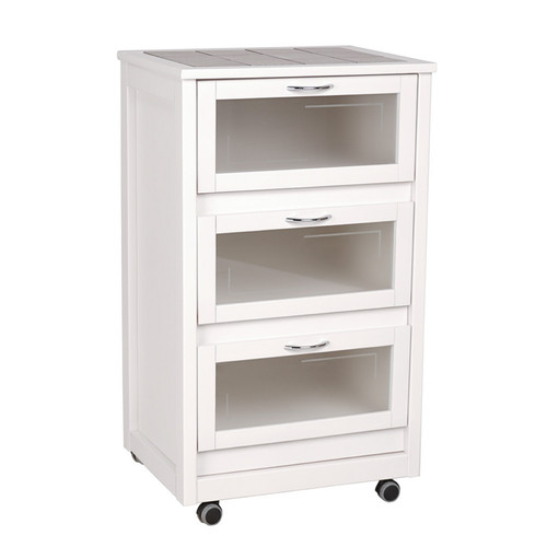 Chariot armoire blanc avec