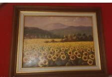 Tableau à l'huile champs de tournesol 