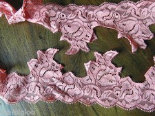 MERCERIE  dentelle calais polyamide orangé brique 100CMx8.5 cm@RUBBON lace