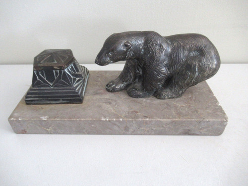 Ancien encrier animalier - ancien,