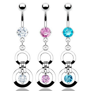Prong set gem navel - prong, navel/belly