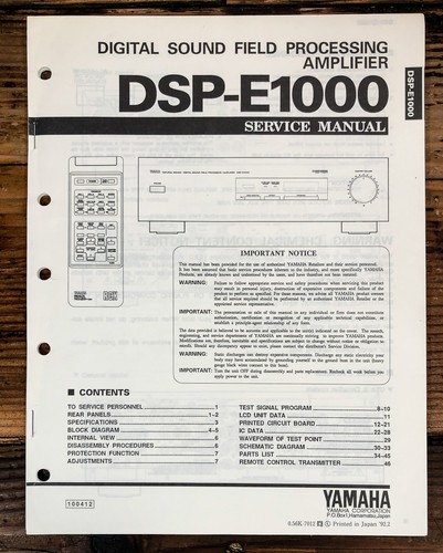 Yamaha dsp e1000 surround - dsp-e1000,