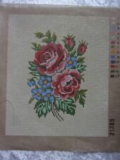 N° 21365 CANEVAS A FAIRE FLORAL  26 cm x 30,5 cm sans fil et sans aiguille