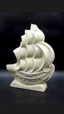Bateau caravelle Voilier par Lejan  Faïence émaillée  craquelé - Art Déco