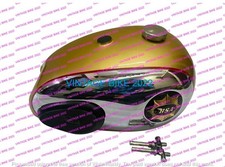 BSA A7 A10 GOLDEN CHROME GAS FUEL PETROL TANK+CAP KPAD BADGE TAP CAOUTCHOUC/C...