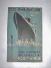 Coupe Longitudinale Paquebot Normandie Messageries Maritimes couverture  WILQUIN