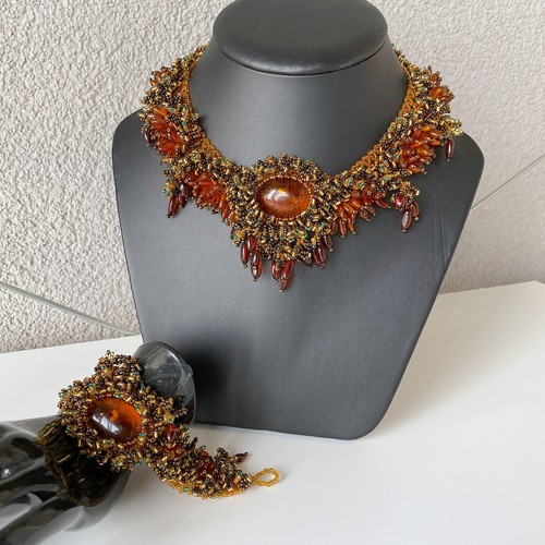 Collier ambre perles - , bijoux