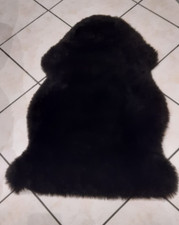 Tapis noir en Peau 100% Genuine Lambskin de nouvel Zeland