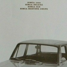 Brochure SIMCA 1000  / DELUXE / GLS / BERTONE Coupé en anglais pour les USA 