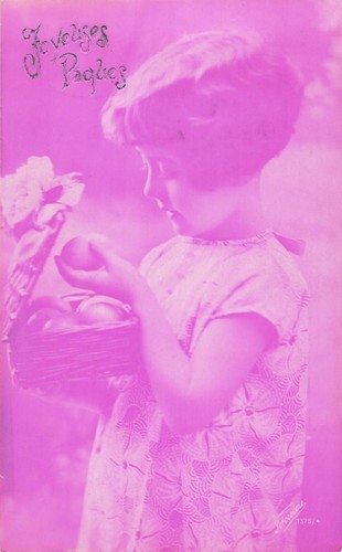 Pink postcard happy - postcard, easter