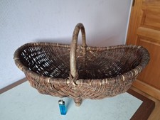 ancien grand panier à champignons en osier vintage.