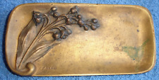 Ancien Cendrier, Vide Poche, Bronze signé E. Famin, Décor avec un Brin de Muguet