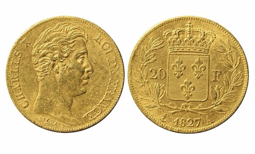 Francs charles 1827 a - 20, or