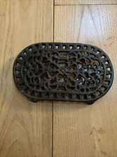 Ancien dessous de plat en fonte Ovale Grille Aération Cuisine Deco Ancienne