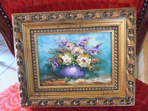 Ancien tableau huile école - tableau,