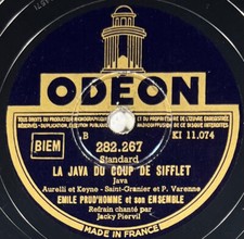 Emile Prud'homme : A Paris / La java du coup de sifflet 78 rpm ODEON 282.267