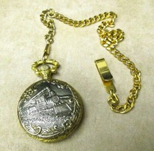 ORNATE QUARTZ POCKET WATCH MEN