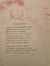 Belle Lithographie Balade De Sappho Pierre Bonnard Paul Verlaine Art Gravure XXe