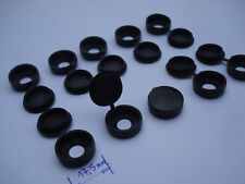 Lot de 10 cache vis noirs PVC Grand modèle diamètre 17,5 mm capuchon plastique