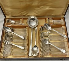 MENAGERE EN METAL ARGENTE CHRISTOFLE  MODELE BOREAL  62 PIECES ART DECO LANEL