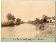 France, Cazal, rivière Aisne près de Pernant Vintage albumen print,  Tirage al