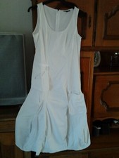 ROBE LONGUE+ BLOUSON BLANCS T:42 T 44 MARQUE 1 2 3