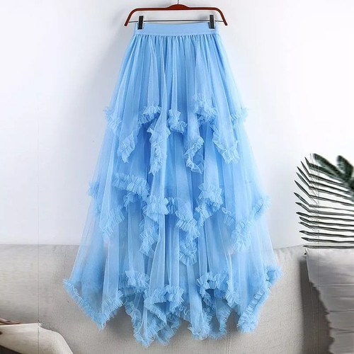 Jupe long tulle - jupe, bleu