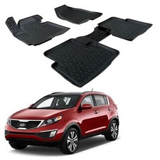 Tapis De Sol En Caoutchouc Pour Kia Sportage 2010-2016 4-Pcs Scoutt 3D Premium
