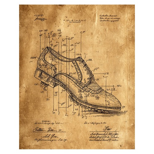 Affiche vintage brevet - affiche,