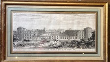 Gravure originale Jacques Rigaud Vue du Château de Vincennes C. 1730