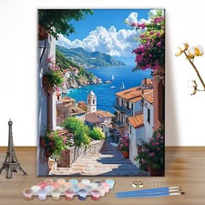 Peinture par Numero Adulte Paysage de Rue Diy Peinture Acrylique pour Adultes...