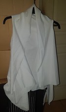 Gilet Asymétrique Blanc Long Sans Manches