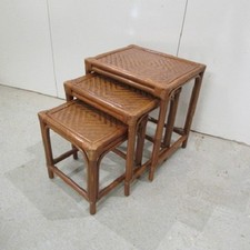 Tables gigognes rotin,bambou et osier tressé