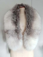 NEW Superd Quality Saga Silver Fox Fur Brown Ombre fur collar shawl scarf wrap 