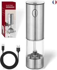 Moulin à sel et à poivre électrique, mécanisme de broyage en céramique en acier 