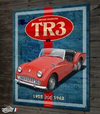 Plaque métal Triumph TR3 british Roadster, cabriolet collection 40x30cm
