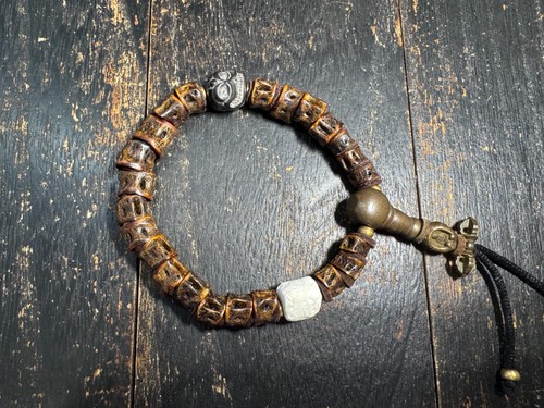 Bracelet mala tibétain os - mala,