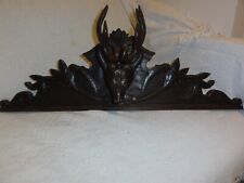 ANCIEN FRONTON BOIS SCULPTE CERF ART POPULAIRE