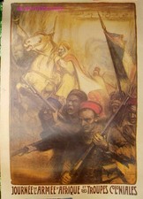 AFF3029 - AFFICHE JOURNÉE ARMÉE D'AFRIQUE & TROUPES COLONIALES L. Hector JONAS