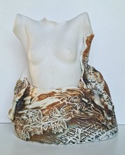 Philippe Leger buste en biscuit torse de femme seins nus céramique contemporaine