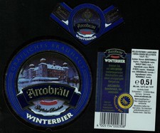 Allemagne Lot 3 Etiquettes Bière Arcobräu Premium Winterbier 0,5 L