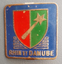 WW2 Insigne Badge RHIN ET DANUBE 1944 1° ARMÉE DE LATTRE 30mm ORIGINAL