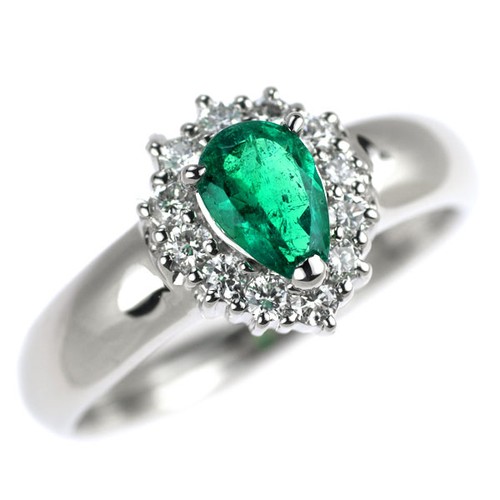 Bague diamant émeraude forme