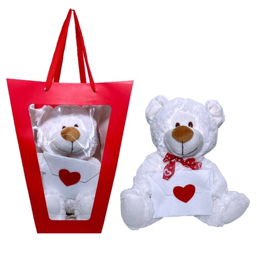Ours peluche blanc - ours, 35cm