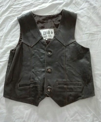 Gilet pelle marrone - pelle, made